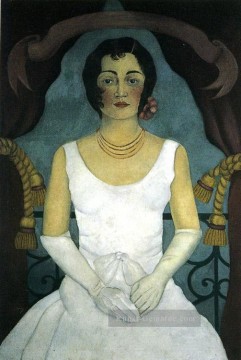 Frida Kahlo Werke - Porträt einer Frau im weißen Feminismus Frida Kahlo